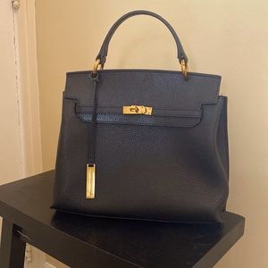 Smaak Amsterdam Black Leather Top Handle Birkin-Style handbag